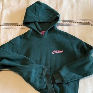 Edikted Dark Green Sweatshirt with Pink Script